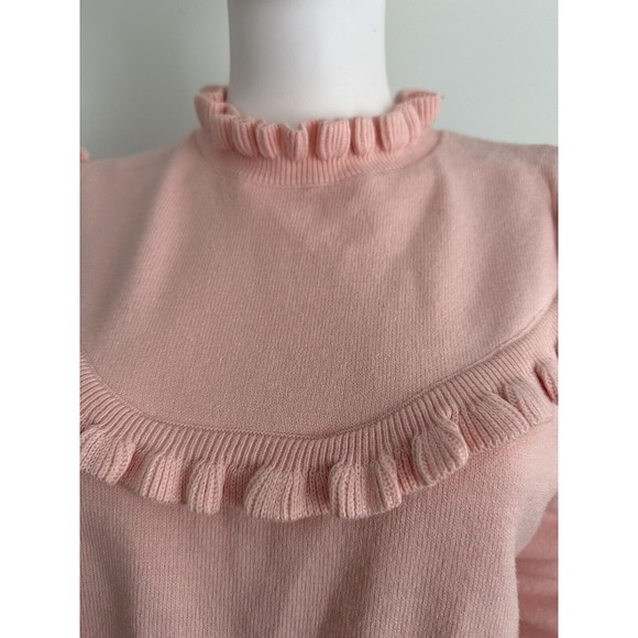 French Connection Pink Ultramarine Ruffle Trim Sweater Size Medium NEW $98 - Picture 5 of 10
